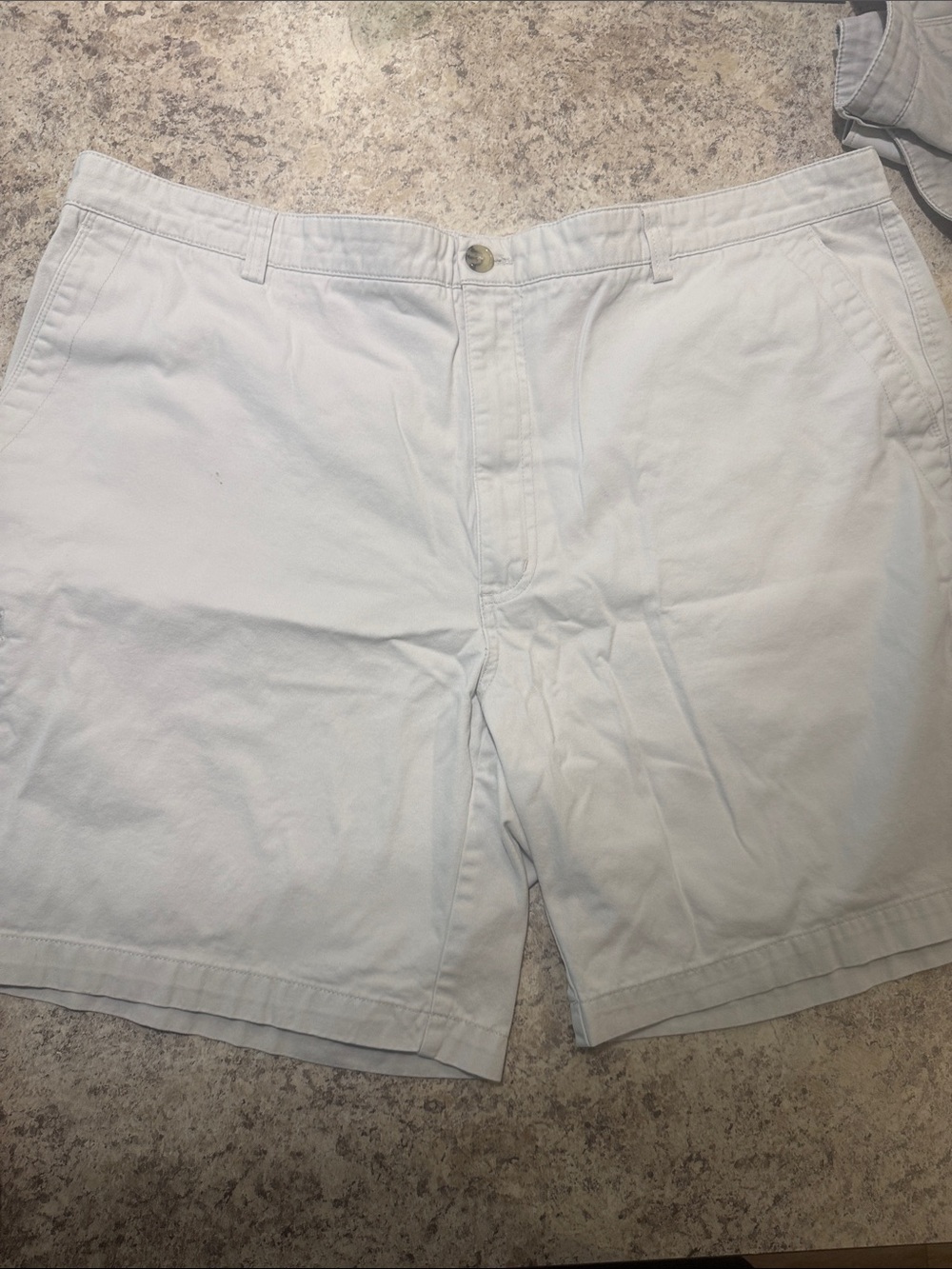 Men's Flat Front Cotton Shorts in Light Gray